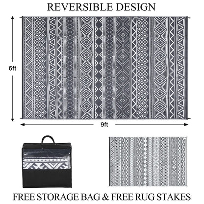 Garvee Waterproof Double-Sided Outdoor Plastic Straw Rug