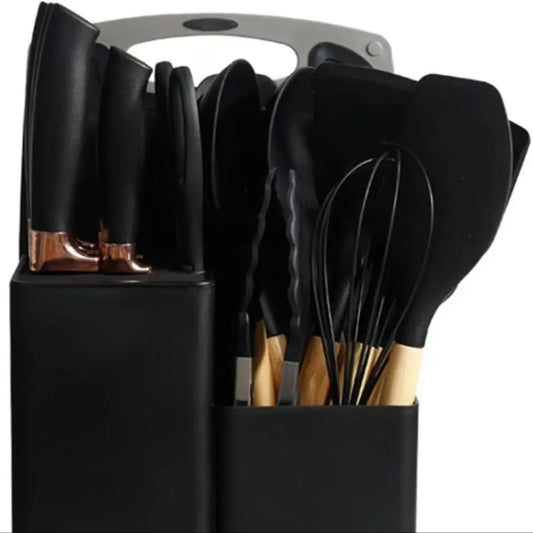 19-Piece High-Carbon Stainless Steel Kitchen Utensils Set