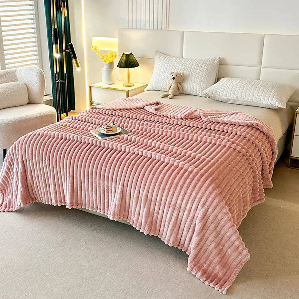 Slumber Ultra-Soft 3D Striped Throw Blanket
