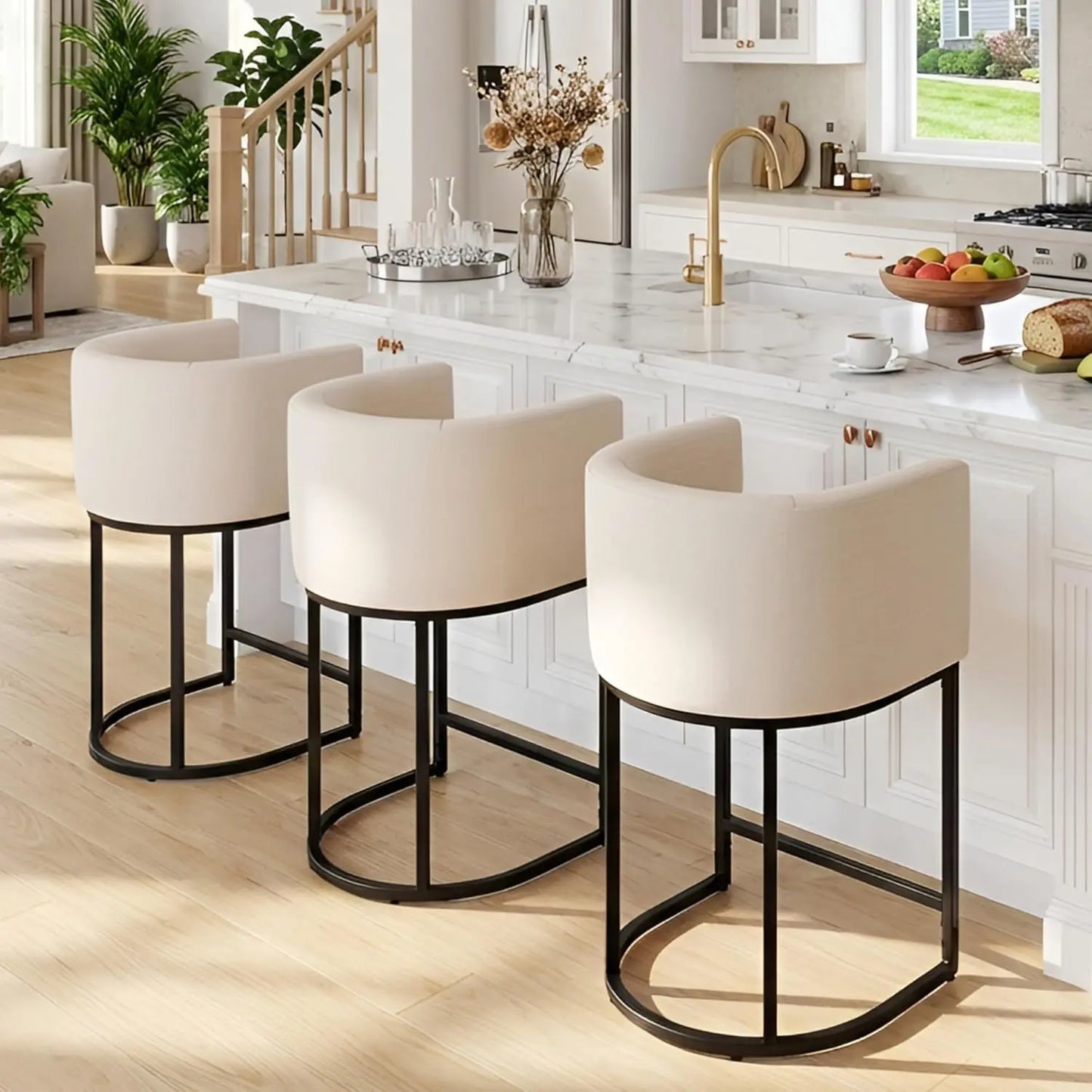 HNY Modern Linen Upholstered 24" Counter Stool  11. Dinner Plates