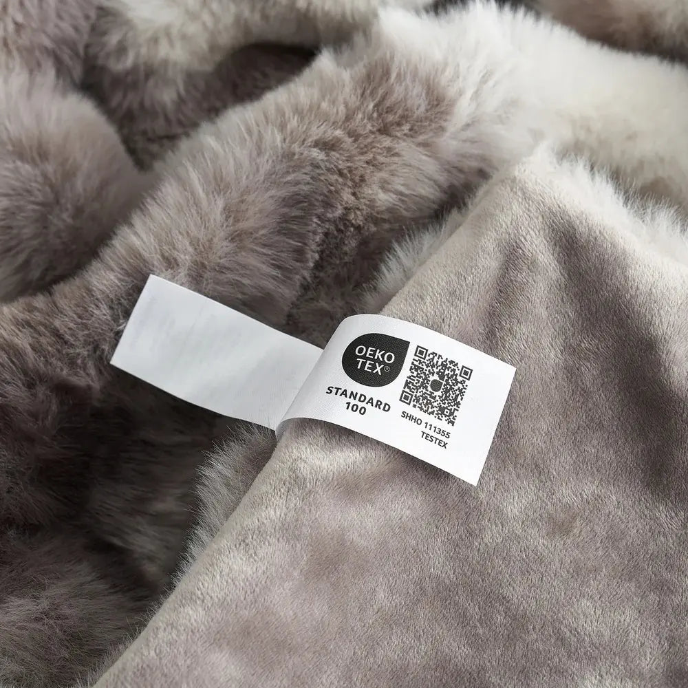 Cozy Bliss Faux Rabbit Fur Bubble Throw Blanket  
