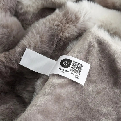 Cozy Bliss Faux Rabbit Fur Bubble Throw Blanket  