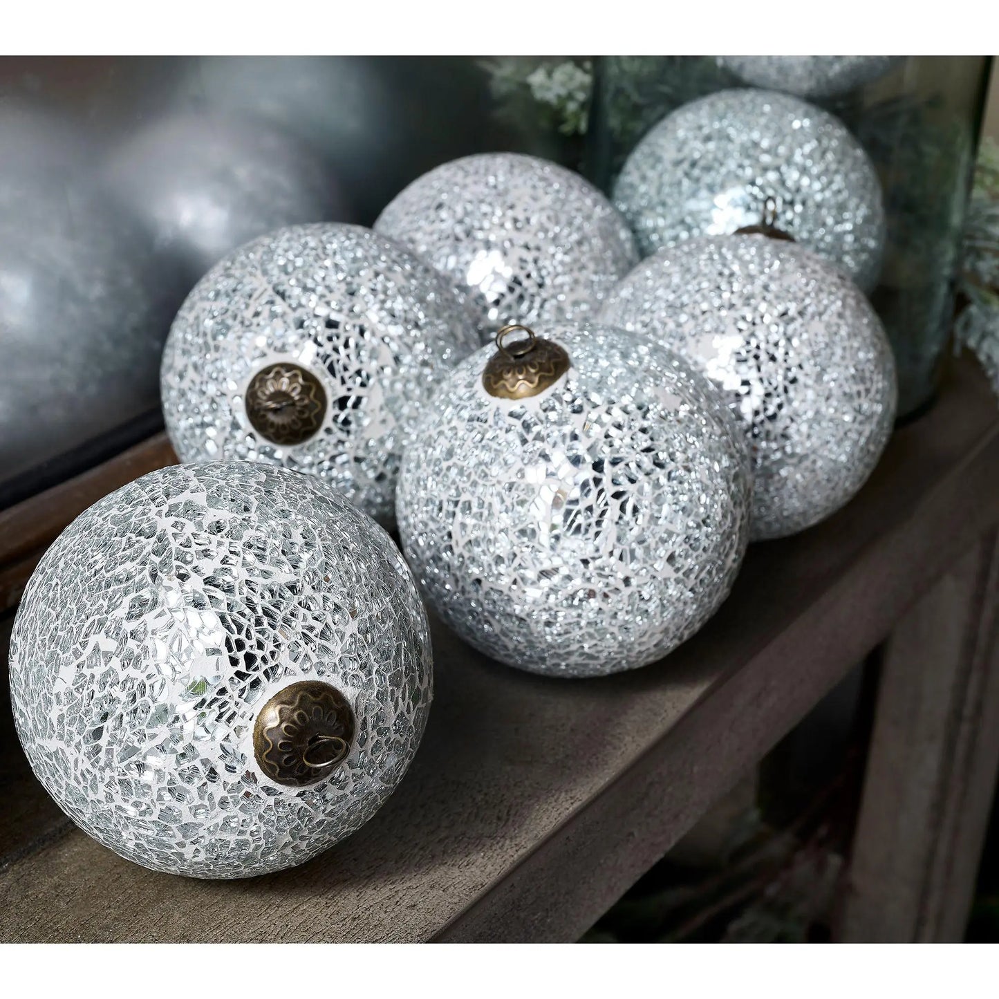 Primrose Hill Set of 9 Mercury Glass Ornaments