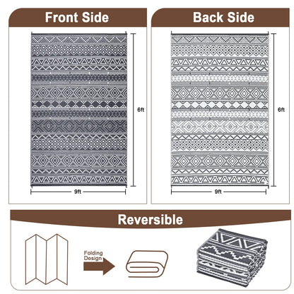 Garvee Waterproof Double-Sided Outdoor Plastic Straw Rug