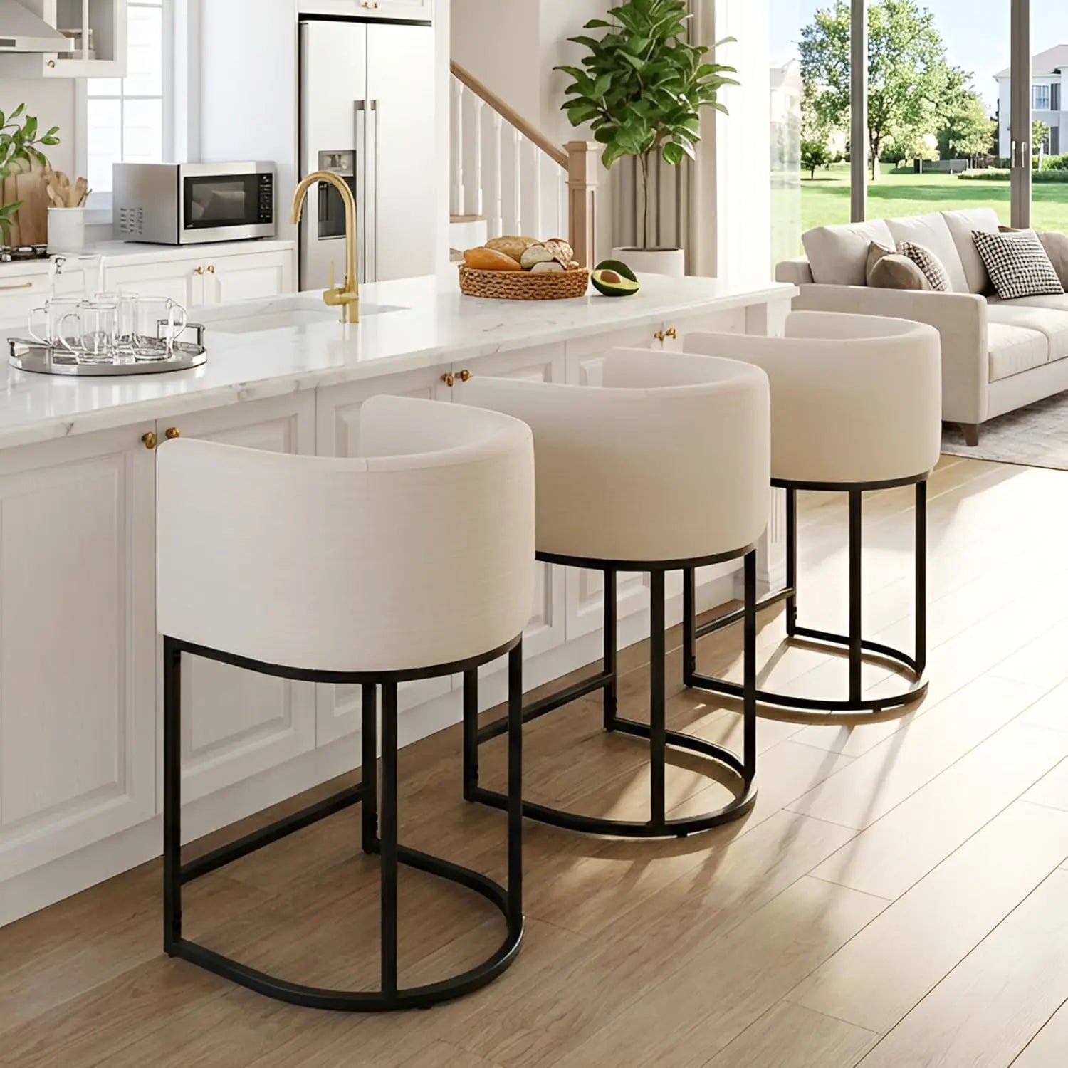 HNY Modern Linen Upholstered 24" Counter Stool  11. Dinner Plates