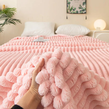 Slumber Ultra-Soft 3D Striped Throw Blanket