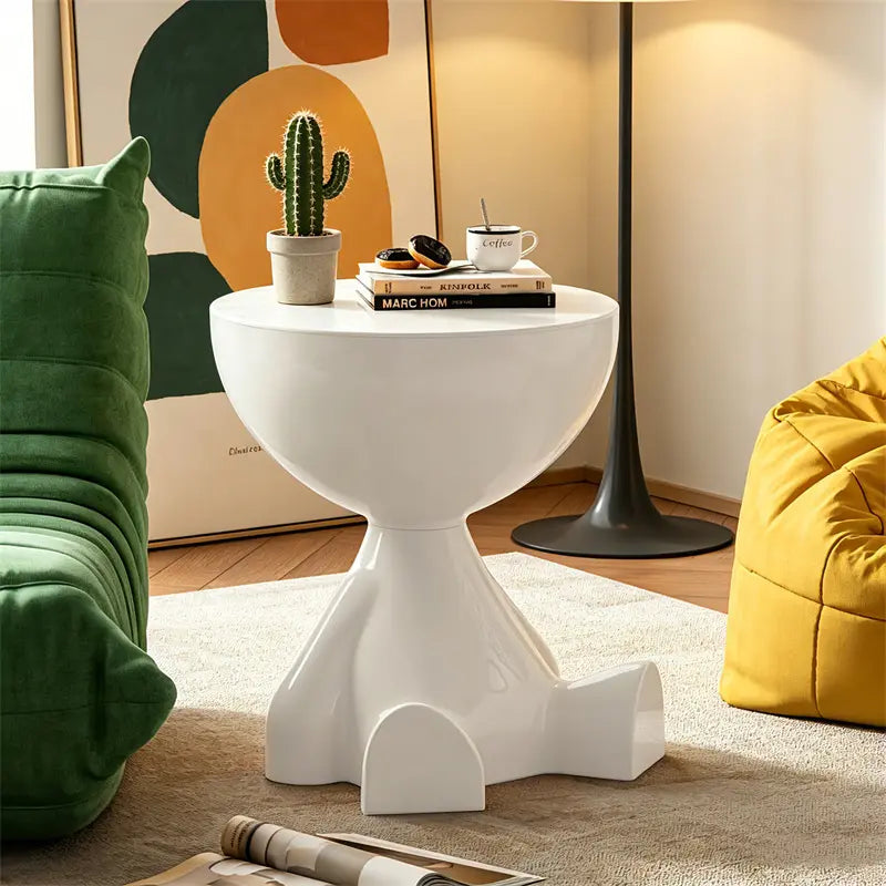 Modern Round Side Table – Bowl-Shaped End Table & Nightstand