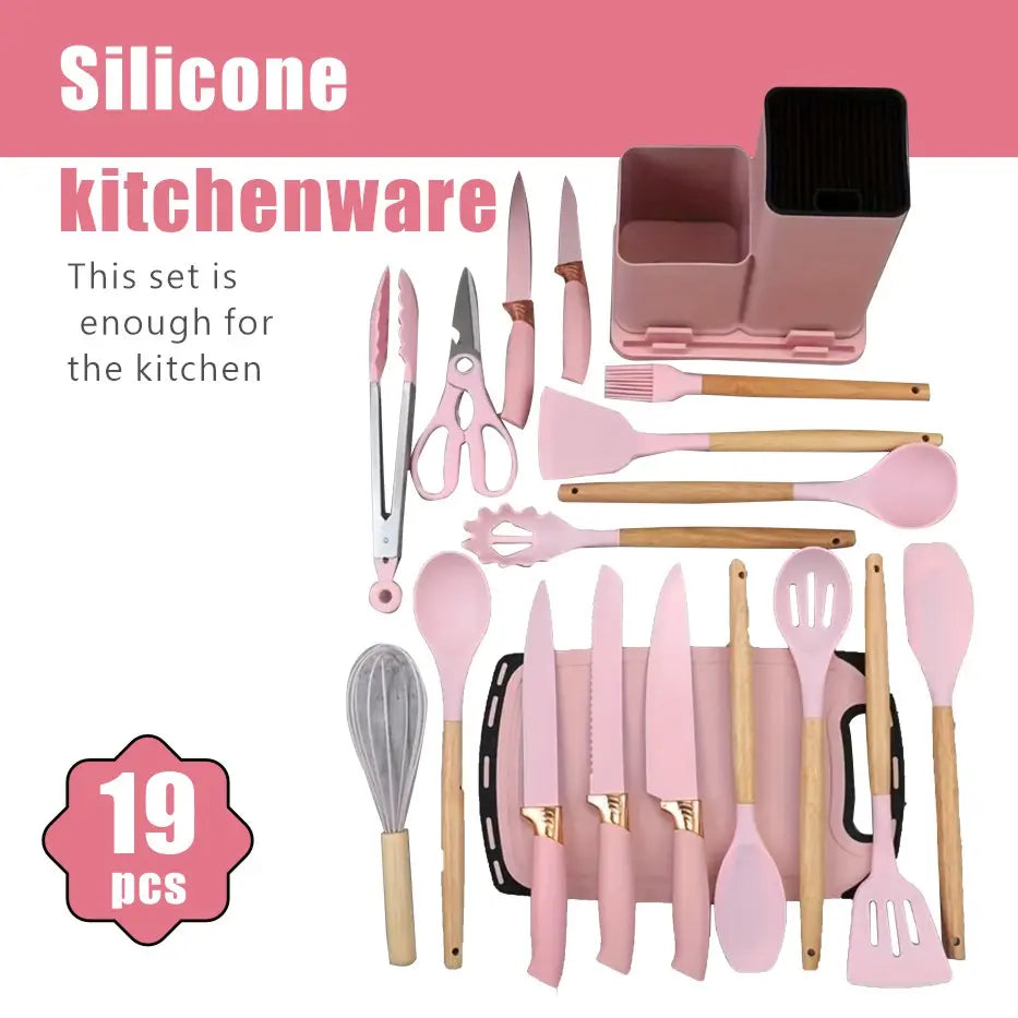 19-Piece High-Carbon Stainless Steel Kitchen Utensils Set