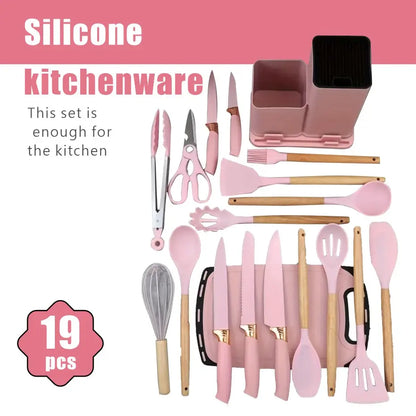 19-Piece High-Carbon Stainless Steel Kitchen Utensils Set