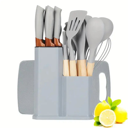 19-Piece High-Carbon Stainless Steel Kitchen Utensils Set