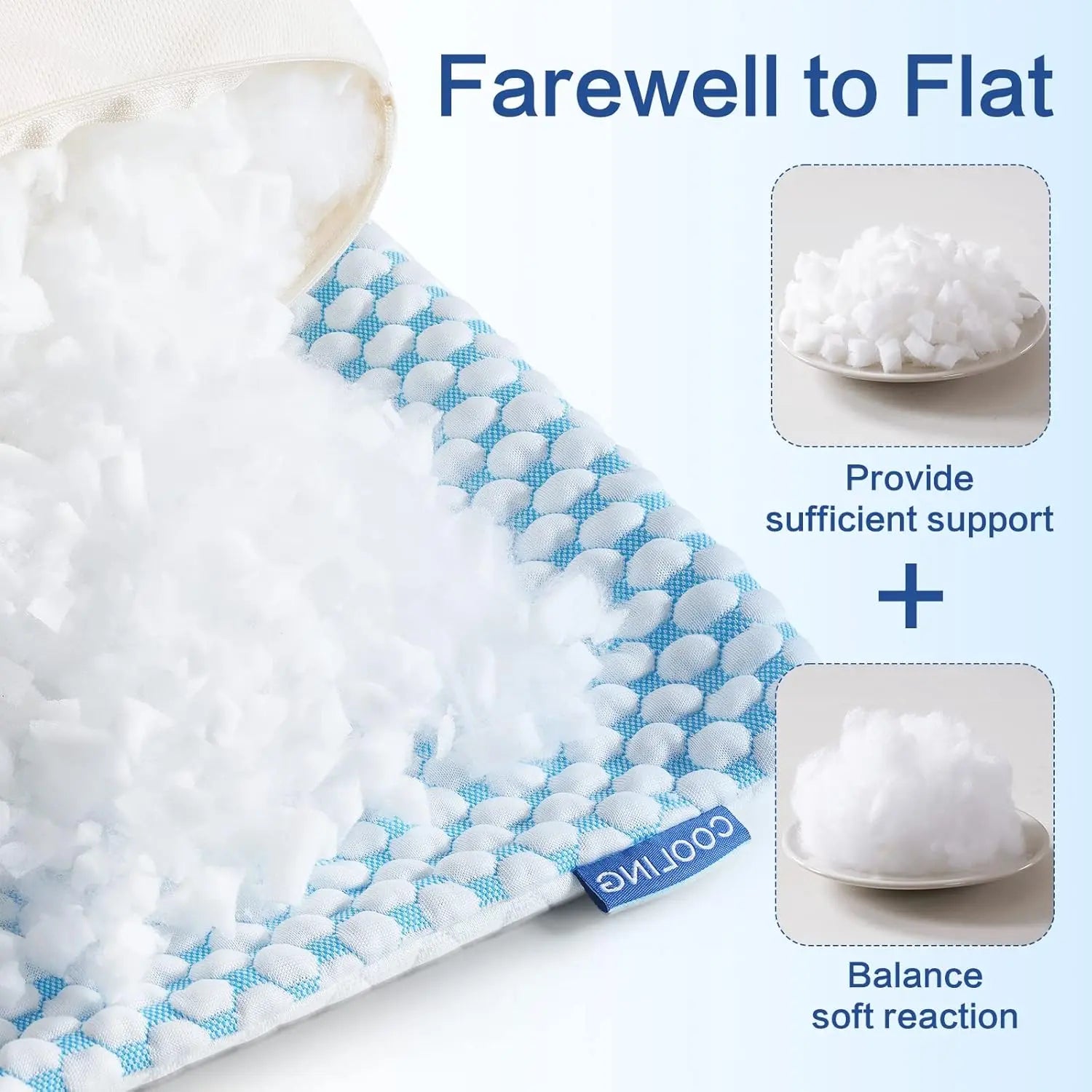 Easeland Adjustable Cooling Bed Pillows – 2-Pack