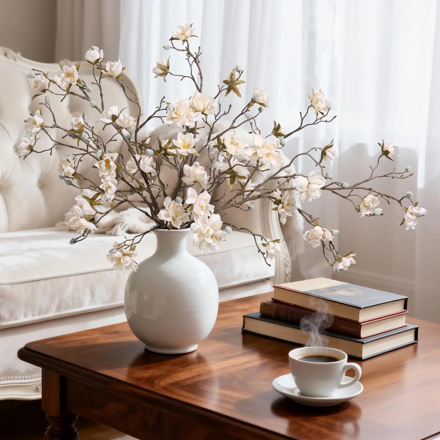 Ivydale Artificial Magnolia Flower Stems (3-Piece)