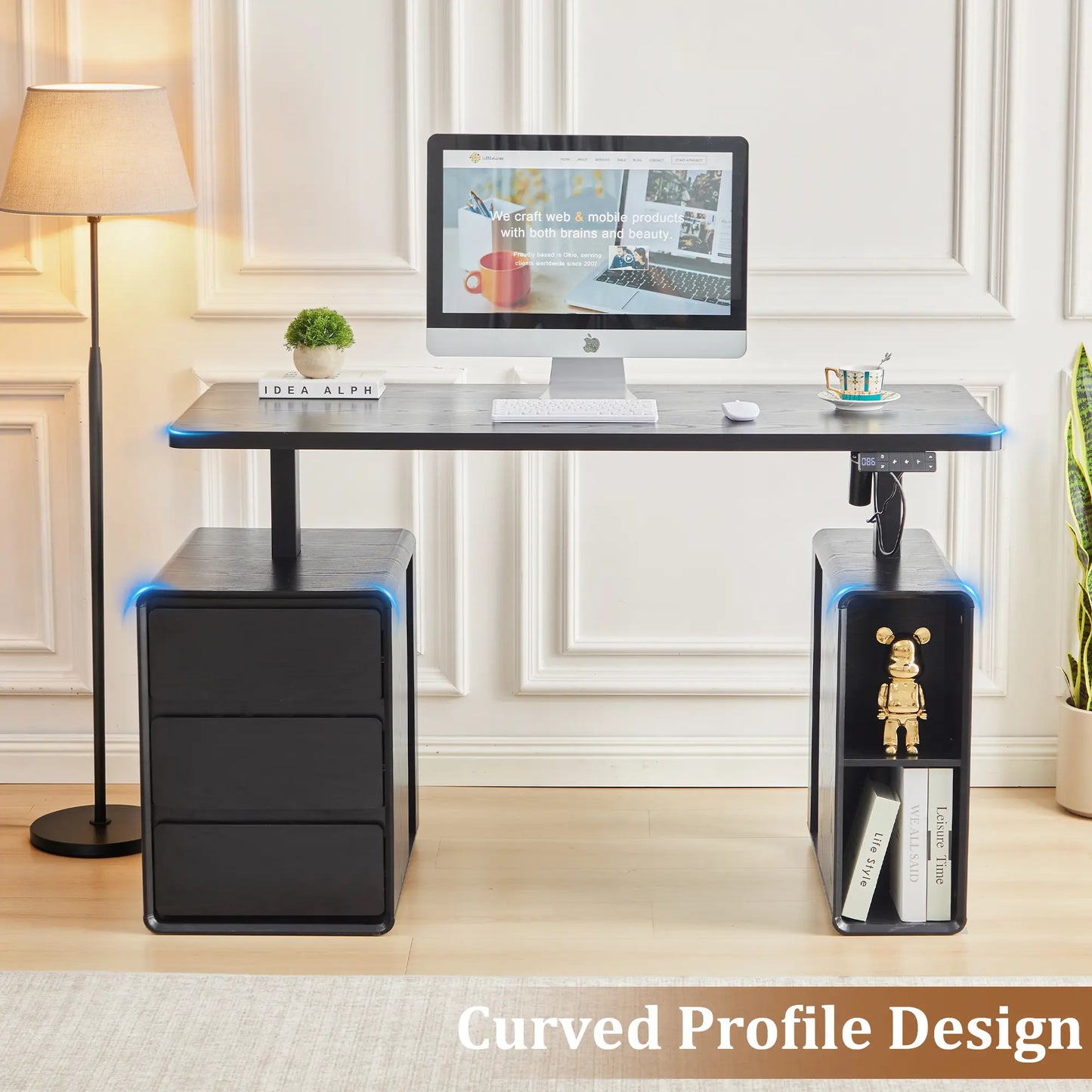 Giratree 55” Electric Standing Desk with 3 Drawers