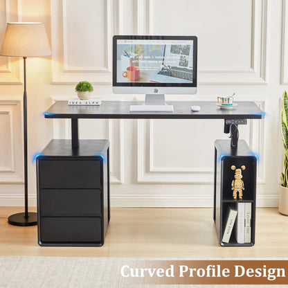 Giratree 55” Electric Standing Desk with 3 Drawers