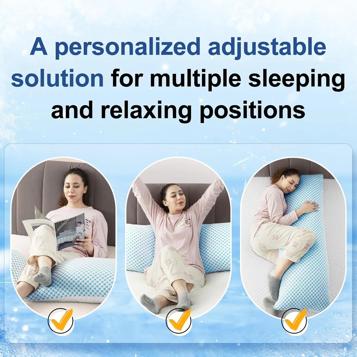 Easeland Adjustable Cooling Bed Pillows – 2-Pack