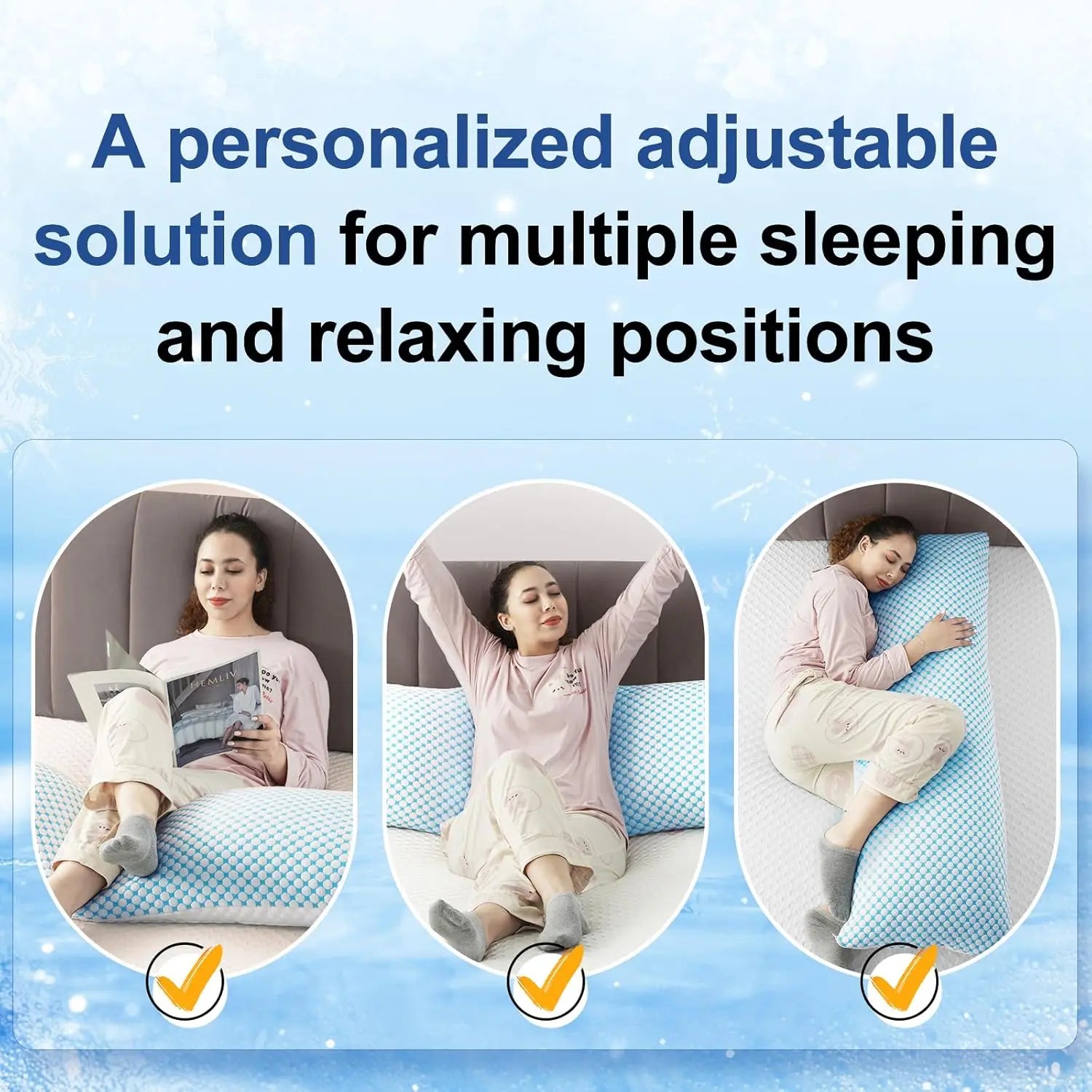 Easeland Adjustable Cooling Bed Pillows – 2-Pack