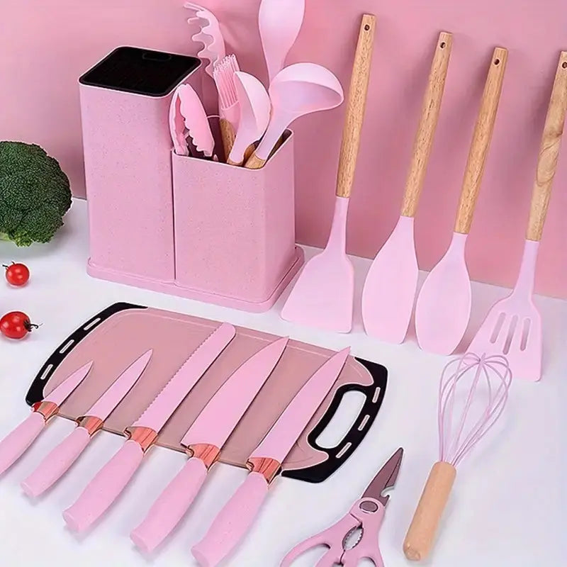 19-Piece High-Carbon Stainless Steel Kitchen Utensils Set