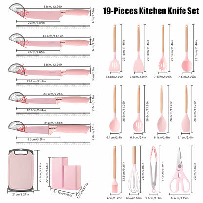 19-Piece High-Carbon Stainless Steel Kitchen Utensils Set