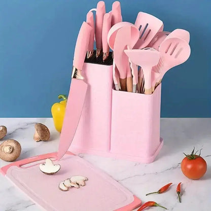 19-Piece High-Carbon Stainless Steel Kitchen Utensils Set