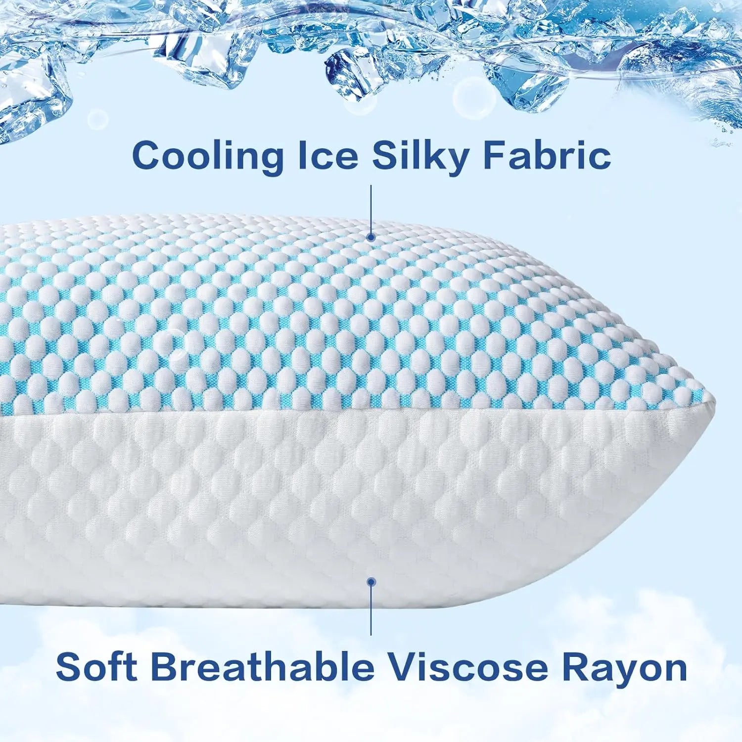 Easeland Adjustable Cooling Bed Pillows – 2-Pack
