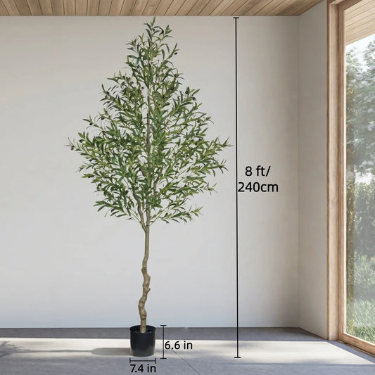 Tall Realistic Floor-Standing Artificial Olive Tree