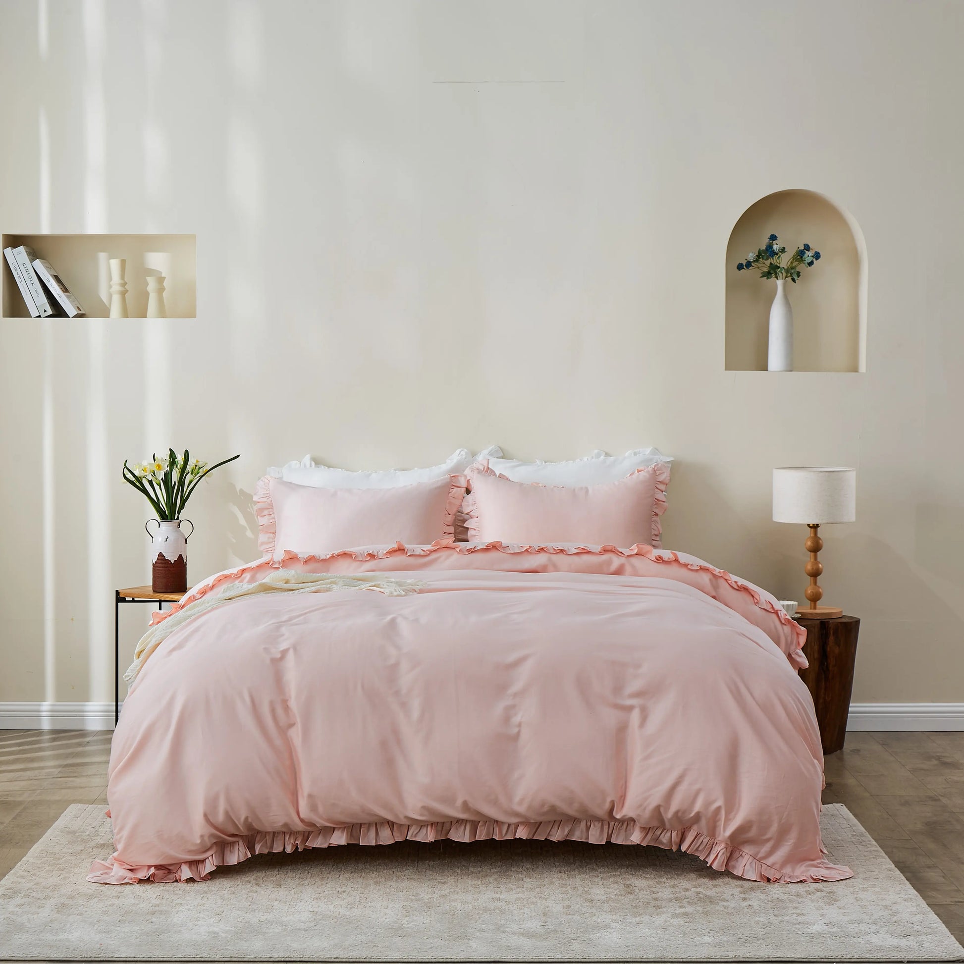 Simple & Opulence Organic Cotton Ruffle Duvet Cover Set