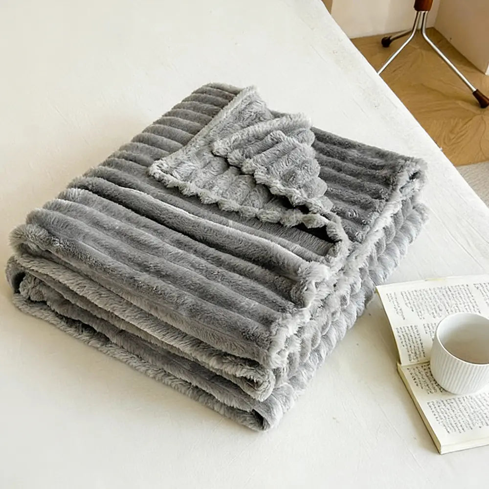 Slumber Ultra-Soft 3D Striped Throw Blanket