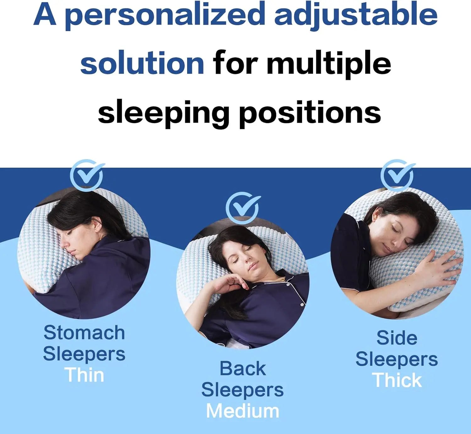 Easeland Adjustable Cooling Bed Pillows – 2-Pack