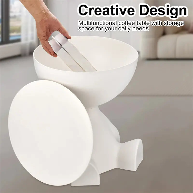 Modern Round Side Table – Bowl-Shaped End Table & Nightstand