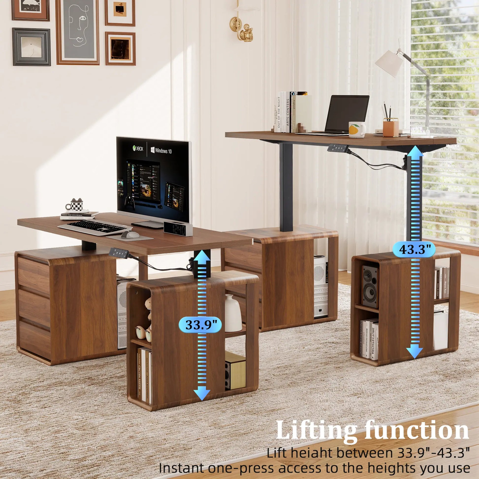 Giratree 55” Electric Standing Desk with 3 Drawers