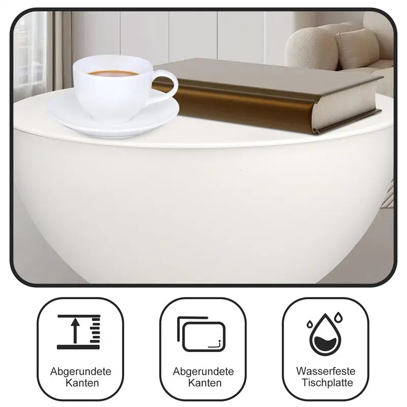 Modern Round Side Table – Bowl-Shaped End Table & Nightstand