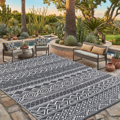 Garvee Waterproof Double-Sided Outdoor Plastic Straw Rug