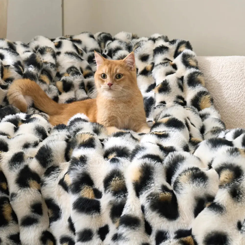 Cozy Bliss Faux Rabbit Fur Bubble Throw Blanket  